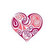 painted pink flower heart