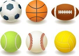 six Sports Balls drawing