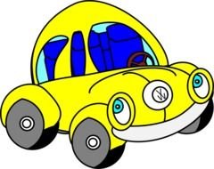 VW Beetle yellow drawing