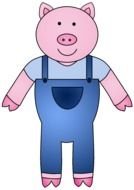 cartoon pig in overalls