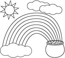 black and white rainbow as a picture for clipart