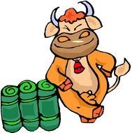 Colorful Cartoon Cow Clipart
