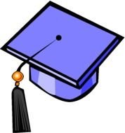 purple graduation hat on a black background