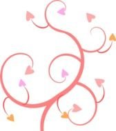 Purple Heart Swirl Clip Art