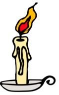 clipart of a burning candle on a white background