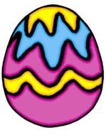 purple blue yellow Easter Egg drawing