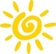 Cartoon yellow sun clipart