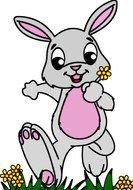 Easter Bunny grey drawing