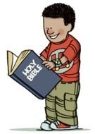 Clip art of Reading Bible boy