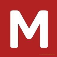 letter M on a red square