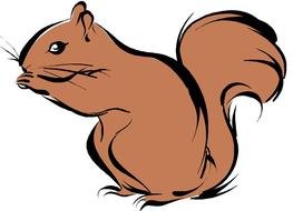 Cute brown squirrel clipart