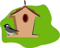 Cartoon Bird House drawing