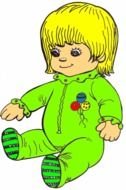 painted baby in green sliders