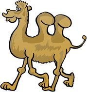 walking cartoon camel