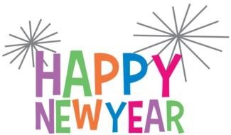 Happy New Year color text drawing