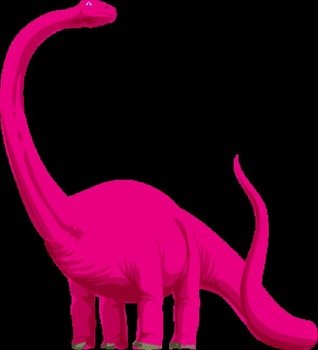 Dinosaur With Long Curved Neck Vector Clip Art