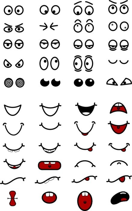 Cartoon Mouth and Eyes as picture for clipart