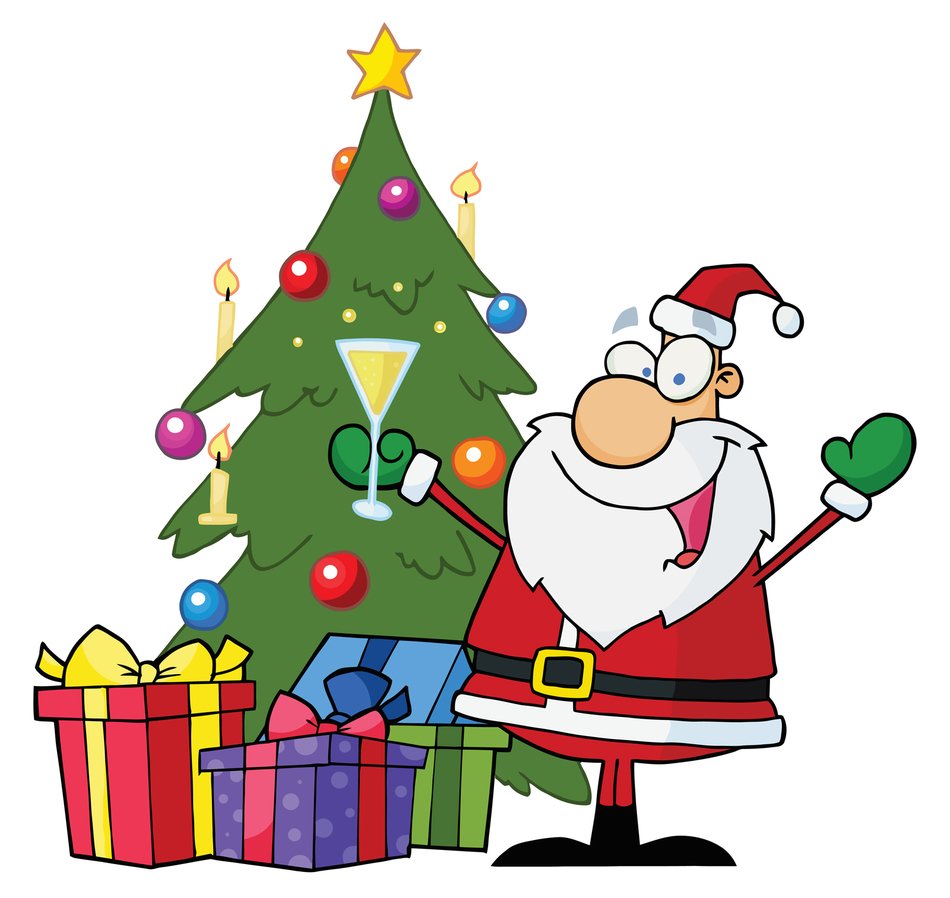 Christmas Tree and santa drawing