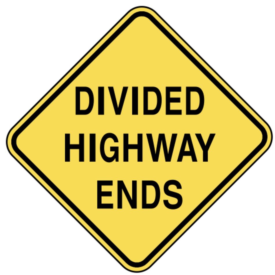 Divided Highway Sign