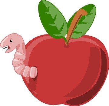 Apple With Worm Clip Art