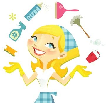 Lady Cleaning House
