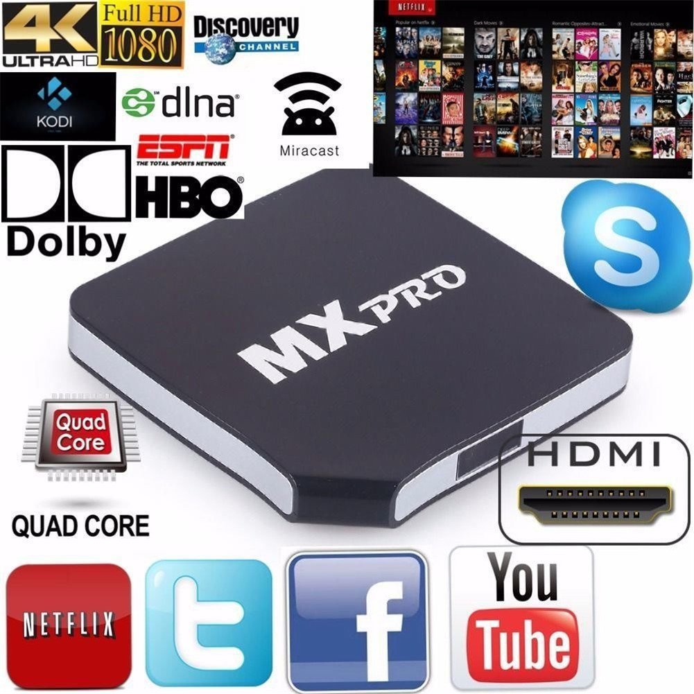 FireAnt® MX Pro Quad Core Smart Android TV Box 1080p HDMI 4K Free ...