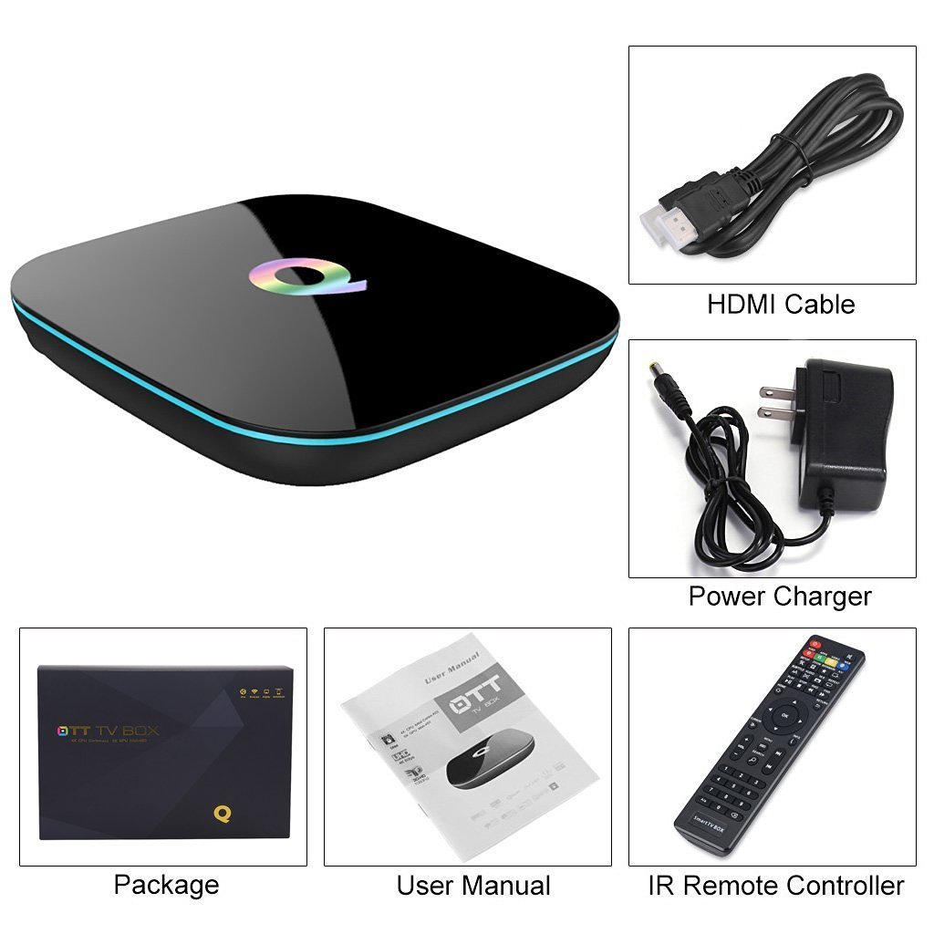 Q Box Android 5.1 TV Box Amlogic S905 Quad Core CortexA53 2G DDR3 16GB ...