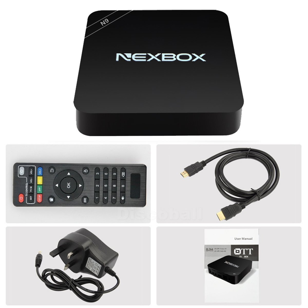 NEXBOX N9 Android 4.4 TV Box + Mini Gaming Keyboard, YESER Rockchip ...