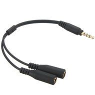 BephaMart 1 Male To 2 Dual Female Earphone Microphone Y Splitter Audio Cable Adapter
