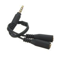 BephaMart 1 Male To 2 Dual Female Earphone Microphone Y Splitter Audio Cable Adapter N5