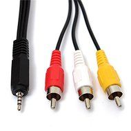 5ft/1.5m 2.5mm Jack Male Plug To 3 RCA Male Phono Audio Video AV Out Cable