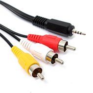 5ft/1.5m 2.5mm Jack Male Plug To 3 RCA Male Phono Audio Video AV Out Cable N2