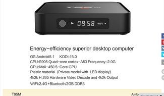CBL ANDROID TV BOX T95M 5G WiFi Amlogic S905 KODI 16.0 Android 5.1 Quad Core 2GB OF RAM AND 8GB MEMORY 4K media... N2