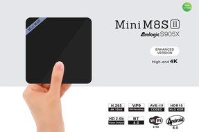 GearBest Mini M8S II 4K Smart TV Box Amlogic S905X Quad Core Android 6.0 64Bit 2.4GHz WiFi Media Player (US PLUG) N3