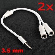 BephaMart 2 X 3.5mm Jack M/F Splitter Audio Headphone Stereo Adapter