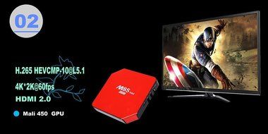 Android 5.1.1 TV Box M8S Plus Xbmc KODI (15.2) 4Kx2K Amlogic S905 Quad-core 2GB/16GB Built-in WiFi Bluetooth 4.0... N9