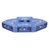 BephaMart Blue 3 Way Port Audio Video AV RCA Switch Selector Box Splitter