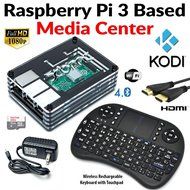 Raspberry Pi 3 Based - Extreme Xbmc Kodi Media Center - Transparent/Black Case - Bundle with Wireless Keyboard...