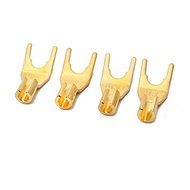 BephaMart 4 Pcs Gold Plated Tuning Fork Banana Y Spade Plug Solderless Speaker Cable Power N5