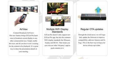 EZCast PRO Dongle Wireless Presentation Smart TV Box Supports 4 to 1 Split Screens High Speed MIMO 2T2R WiFi HDMI... N7