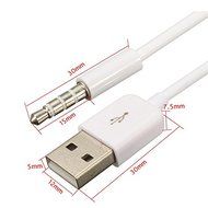 BephaMart 3.5mm AUX Audio Plug Jack to USB 2.0 Male Charge Cable Adapter for Ipod Car MP3 N2