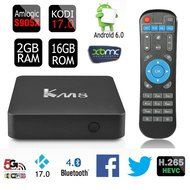 Vipwind KM8 Smart Android 6.0 TV Box Amlogic S905X Quad-core 2GB/16GB KODI 17.0 VP9 H.265 4K 2.4G &amp; 5G WiFi TV...
