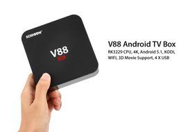 SCISHION V88 Android TV Box - RK3229 CPU, 4K, Android 5.1, KODI, WIFI, 3D Movie Support, 4 X USB, SD Card Slot N4