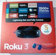 Roku 3, NEW 2014 Version, Model #4200rw, Includes Remote and Headphones, $5 Vudu Credit Included