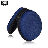 BephaMart KZ Blue Round Zipper Earphone Case Earbuds Hard Storage Carrying Pouch Bag SD Memory Card Box