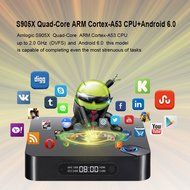 Vipwind EM95X 2G/16G Android 6.0 TV Box Amlogic S905X Quad-Core A53 2.0 GHz Kodi 16.1 Full Loaded WiFi 4K H.265... N8