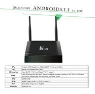 VIGICA KIII Android Box Amlogic S905 Quad-core Android 5.1 OTT Smart TV BOX 4K/2K HDMI2.0 KODI Fully Loaded Streaming... N7