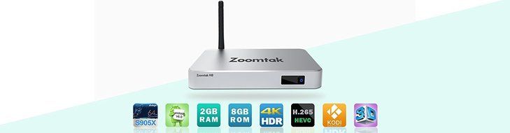 NEW ZOOMTAK H8 Android 6.0 streaming Media Box w/ FREE Keyboard Remote
