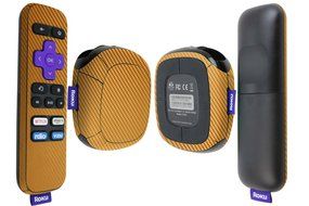 Skinomi TechSkin - Roku SE Gold Carbon Fiber Full Body Skin / Front &amp; Back Wrap Clear Film / Ultra HD and Anti-Bubble...