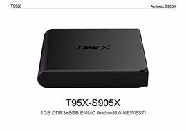 Vipwind T95X Android 6.0 TV Box S905X Quad Core 2.4GHz Wifi Kodi16.1 1G /8G Memory 4k2k H.265 Smart Android Tv... N7